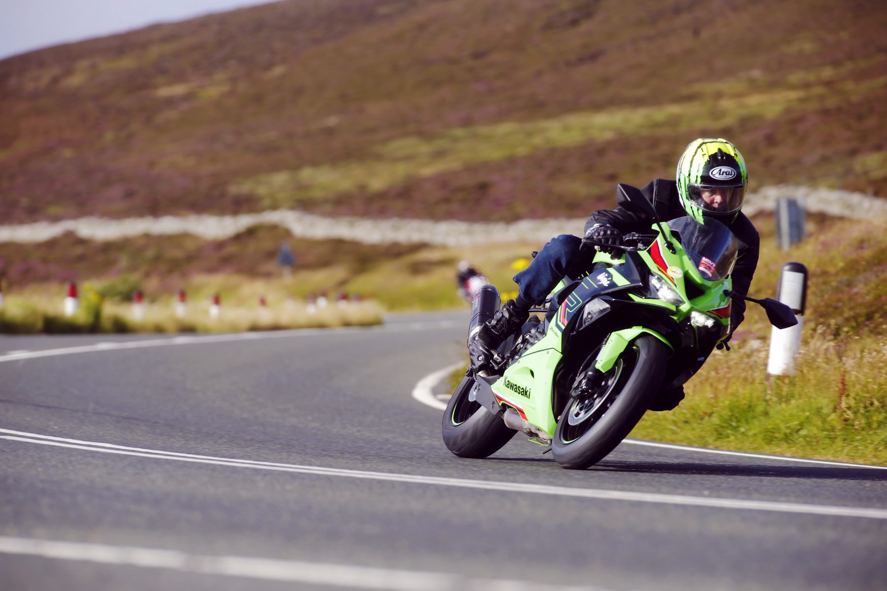 A rider on the Mountain Course, Isle of Man.